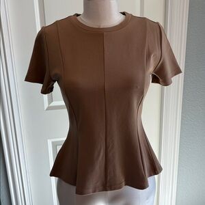 Ann Taylor XS Gold Fitted Knit Top NWT